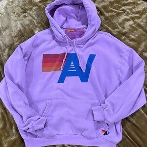 Aviator Nation Purple Hoodie with Blue and Red Logo